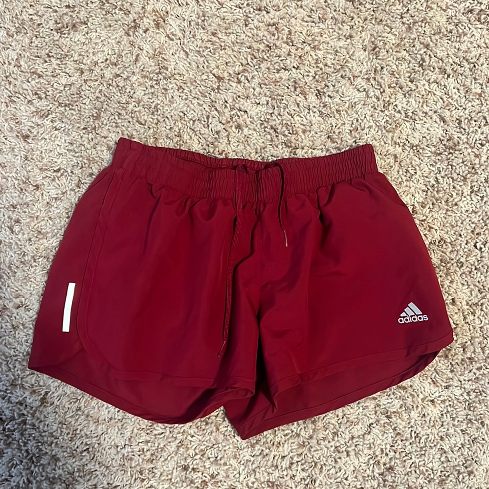 Maroon Adidas 3 inch running shorts
